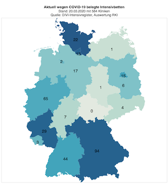 Deutschlandkarte DIVI Intensivregister